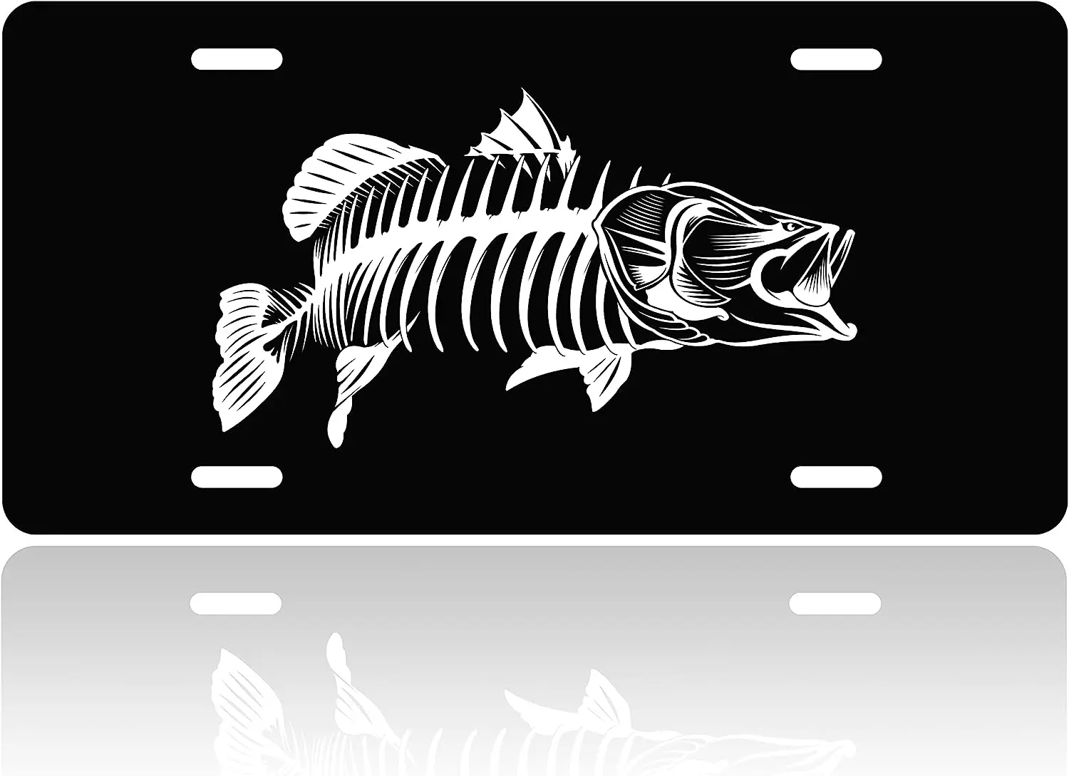 

Fish Bone License Plate Cover Fish License Plate Animal for Car Decoration Tag Stainless Steel License Plate Frame Fits Standard