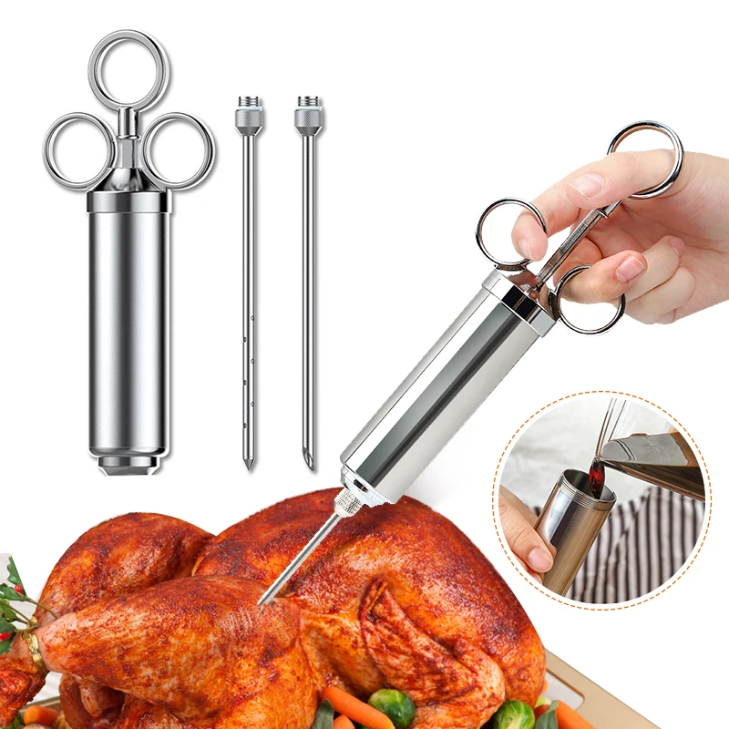 

Steak sauce Injectors Marinade Seasoning Needles Kitchen Gadgets Meat Flavor Injector Kitchen Stainless Steel Steak Accessories