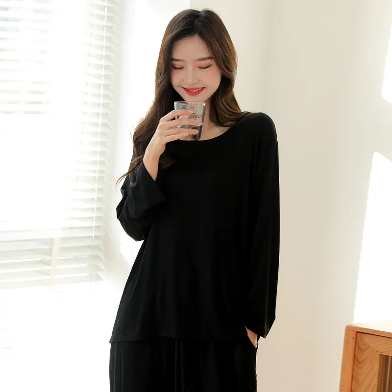 Fashion Korean Pyjama Pour Femme Cotton Housewear Women's Pijamas Suit Spring Autumn Modal Pajamas Set Sleepwear Clothes