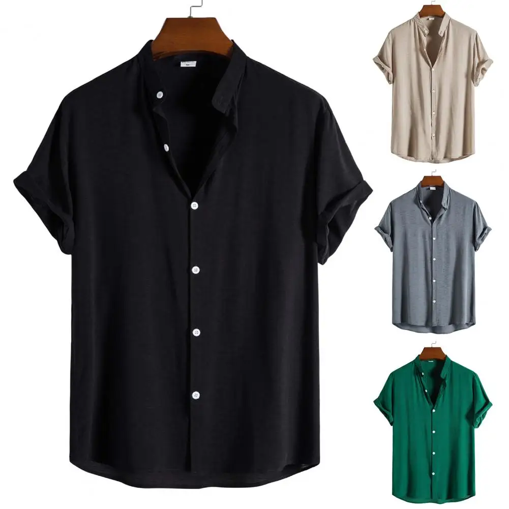 

Shirt Wear-resistant Men Shirt Soft Colorfast Stylish Good-looking Summer Top