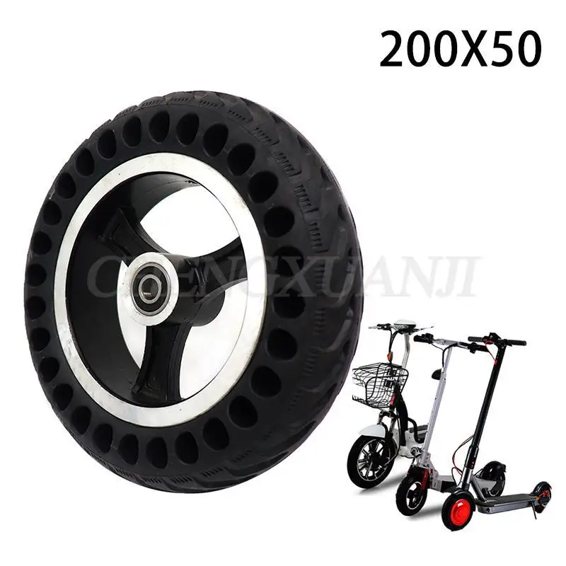 

High Quality 200x50 Explosion-proof Electric Bike Scooter Tubeless Tyres 8 Inch Motorcycle Solid Wheel Tires Bee Hive Holes