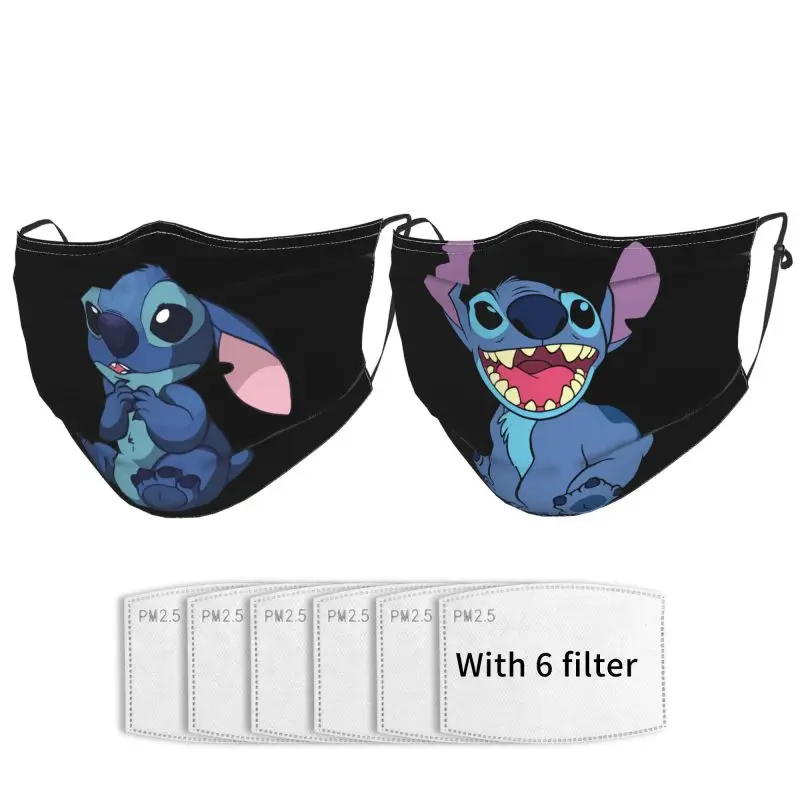 

Disney Cartoon Printing Adult Mask Outdoor Sports Protection Sunscreen Dust Masks Washable Adjustable Suitable Men Women 2PCS