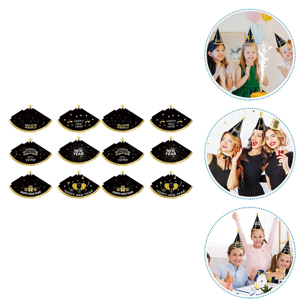 

New Year Hats Party Paper Cone Hat Years Happy Eve Supplies Favorscaps Adults Decorationsheadwear Celebration Christmas Photo