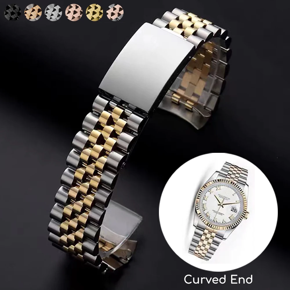 Ремешок металлический из нержавеющей стали для часов Rolex Datejust Day  Date, Huawei Gt3 Pro 43/46, Samsung Watch 4 18/22/20 мм | Наручные часы |  АлиЭкспресс