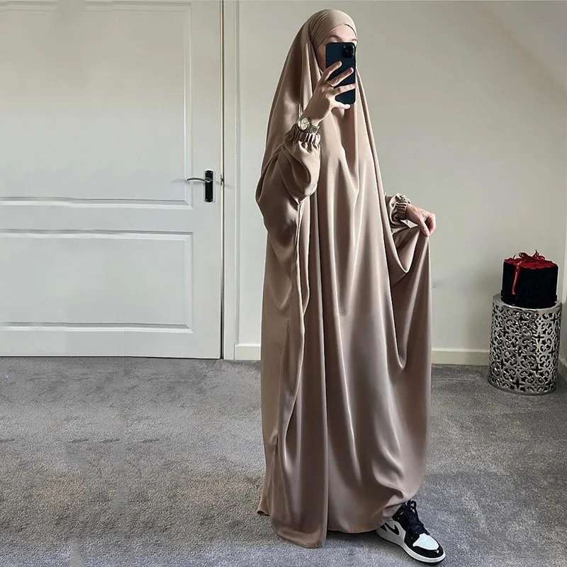 Ramadan Eid Hooded Abaya Women Prayer Garment Muslim Hijab Jilbab Loose Dress Set Abayas Dubai Turkey Islamic Clothes Kaftan