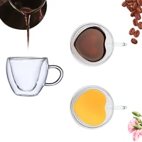 glasses coffee cups home office heat resistant cup wine tea milk mug transparent glass heart love shaped double wall mugs gifts