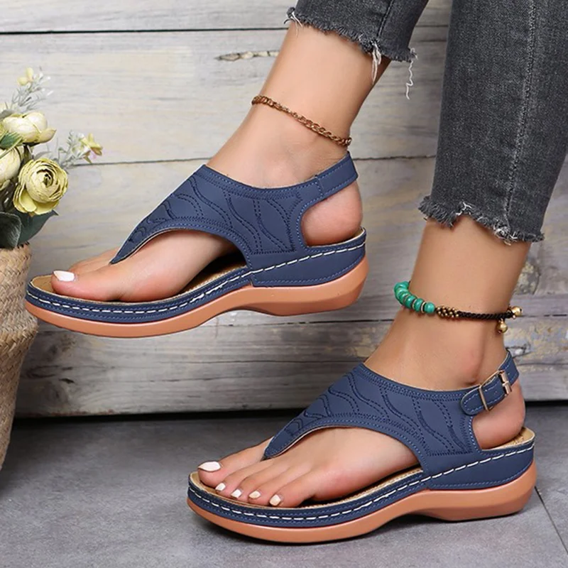 

2022 Platform Non-slip Sandals New Women Summer Shoe Women Closed Toe Wedge Sandals Ladies Light Casual Shoes Large Size