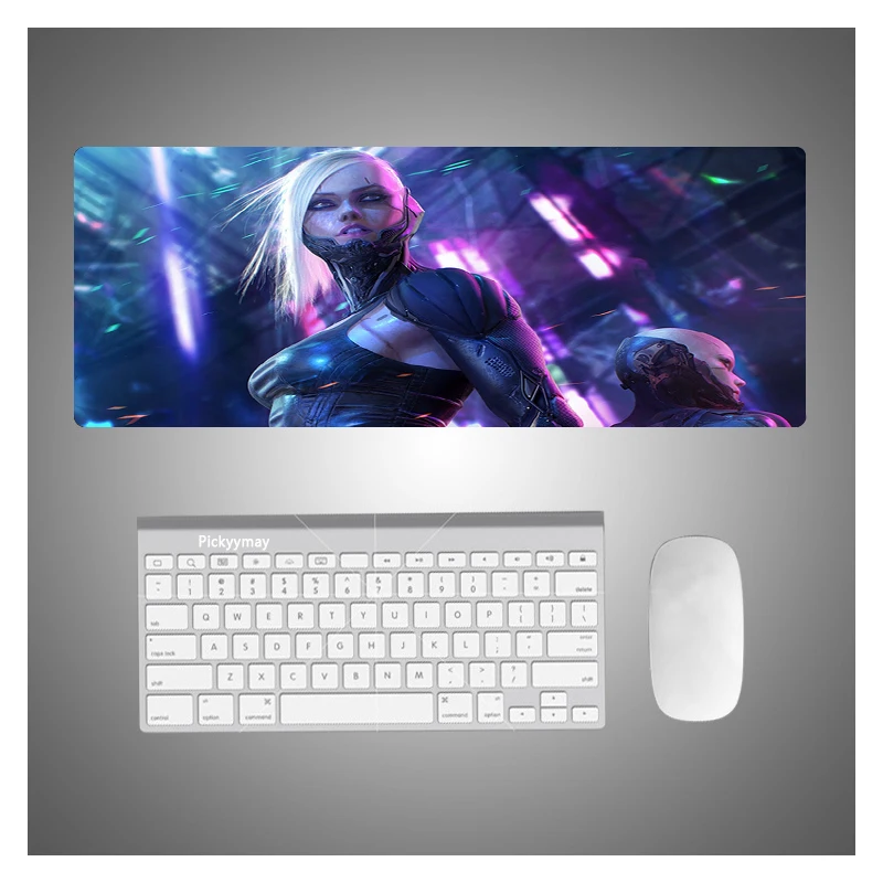 

900X400 Cyberpunk Computer Gaming Mouse Pad Xxl Large Rubber Mousepad Locking Edge Laptop Notebook Keyboard Mat Mouse Pads