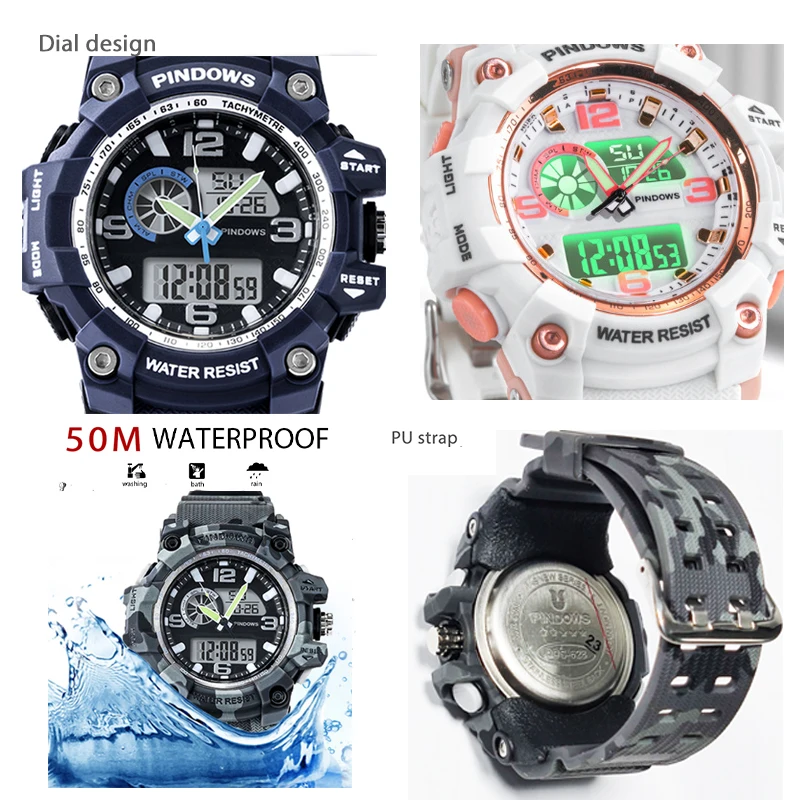 Fashion Women Digital Watch Camouflage Waterproof Military Ladies Led Hand Clock Backlight Elegant Electronic Wristwatches Girl
