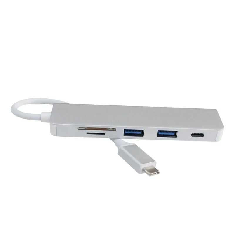 Type-C HUB Hub 2-port USB3.0 + SD/TF Card Reader + Charging Multifunctional Five-in-one Converter