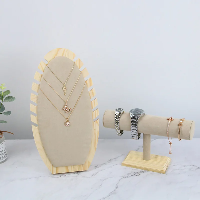 

Американский Ветер модные ювелирные изделия рамка дисплей настоящее дерево ожерелье браслет обтягивающий практичный бревен ткань из микр...