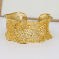 new fashion ladies luxury gold wide version big bracelet africa ethiopian women dubai bracelet party wedding gift