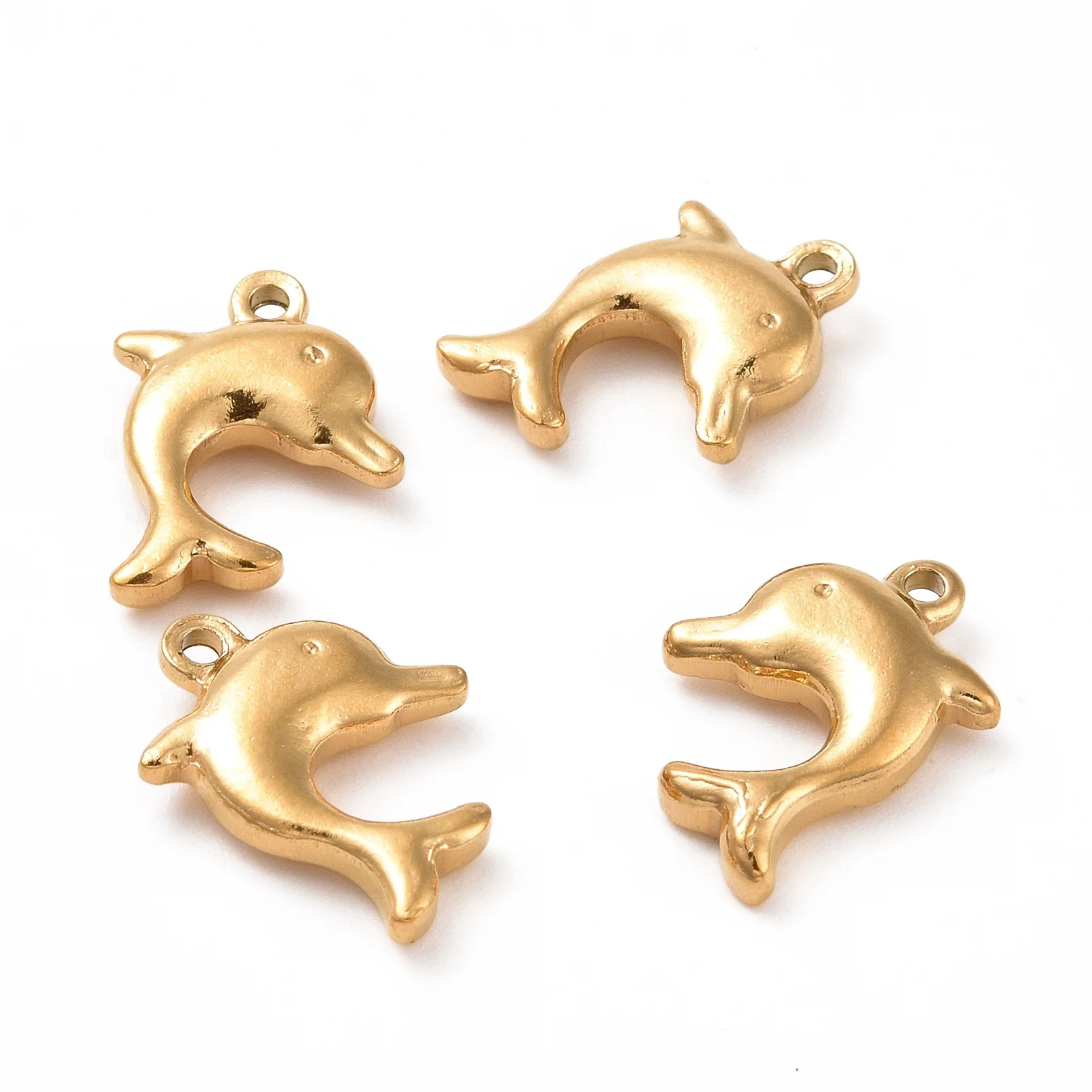 

100pcs Cute Dolphin Charms 201 Stainless Steel Pendants For Jewelry Making Earring Bracelet Accessories Supplies 17x13x3.5mm