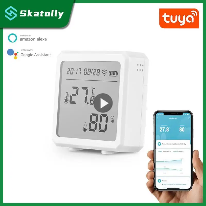 

Lcd Screen Display Tuya Zigbee Temperature Humidity Sensor Portable Hygrometer Intelligent Linkage Temperature Sensor