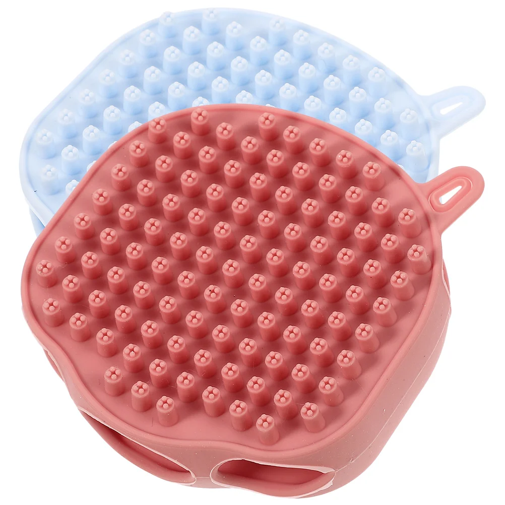 

Shampoo Bath Brush Body Cleaning Bathing Silicone Scrubber Showering Exfoliating Portable Supple Bath Sponge For Kids