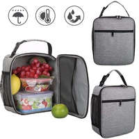 oxford cloth square lunch box bag for women insulated cooler pouch work picnic portable food thermal bags school kids handbags