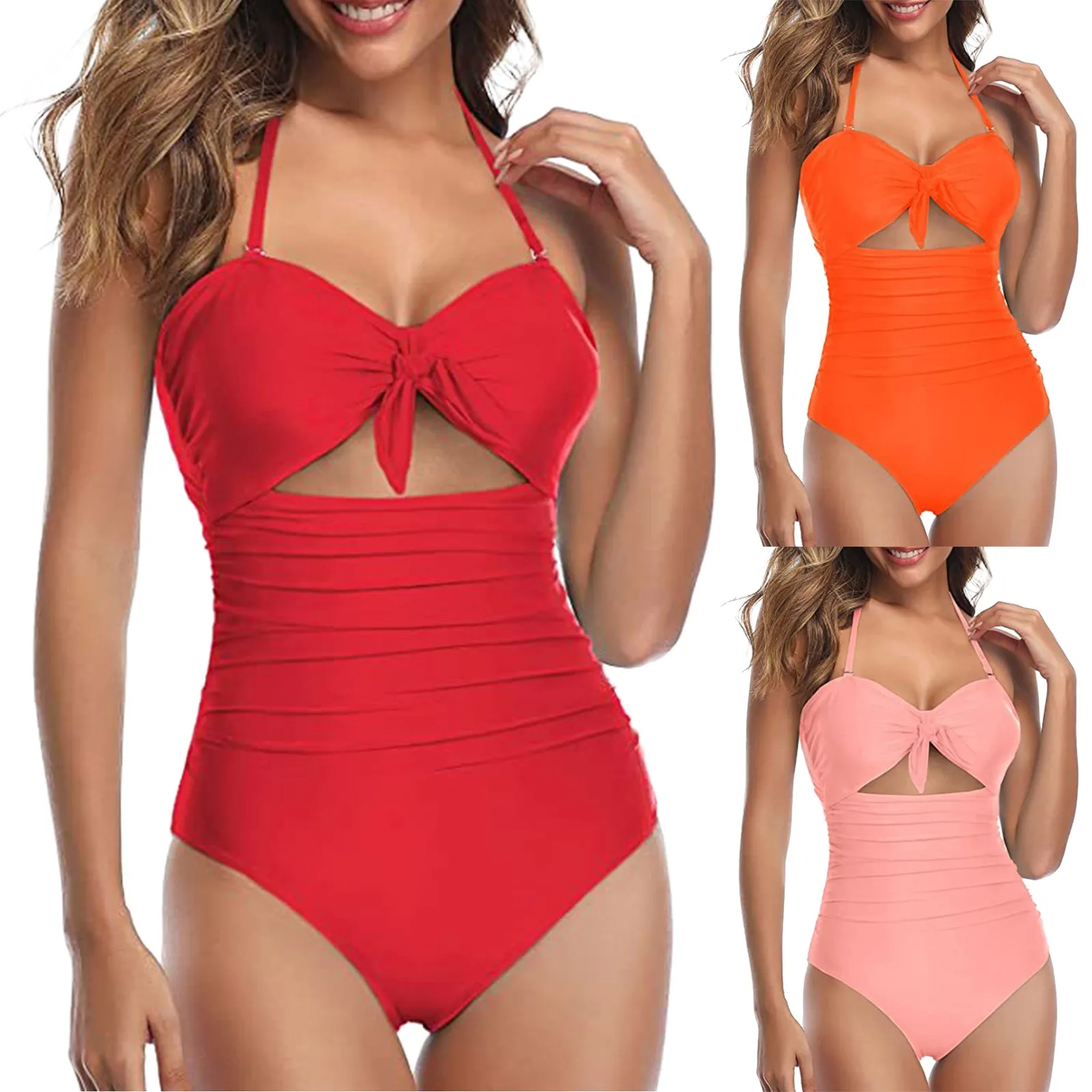

vacation Female Bathing Suit Vintage Swimwear pool 2023 Women's Biquinis Split Swimsuit Triangle Straps Solid Swimsuit