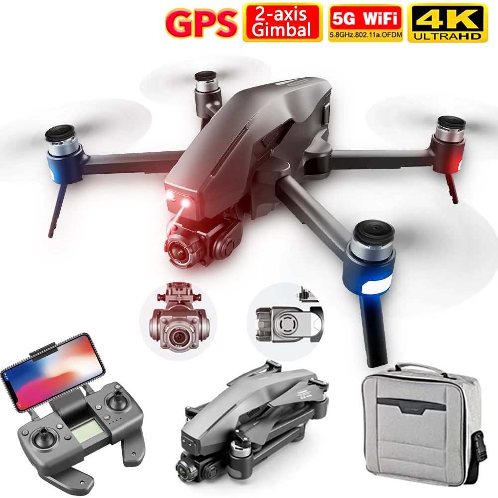 

2021 M1 Pro 2 Дрон 4k HD Механическая 2-осевая Карданная камера 5G wifi gps система поддерживает дистанцию TF-карты дроны 1,6 км