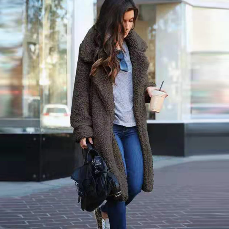 2022 Autumn Long Winter Coat Woman Faux Fur Coat Women Warm Ladies Fur Teddy Jacket Female Plush Teddy Coat Outwear