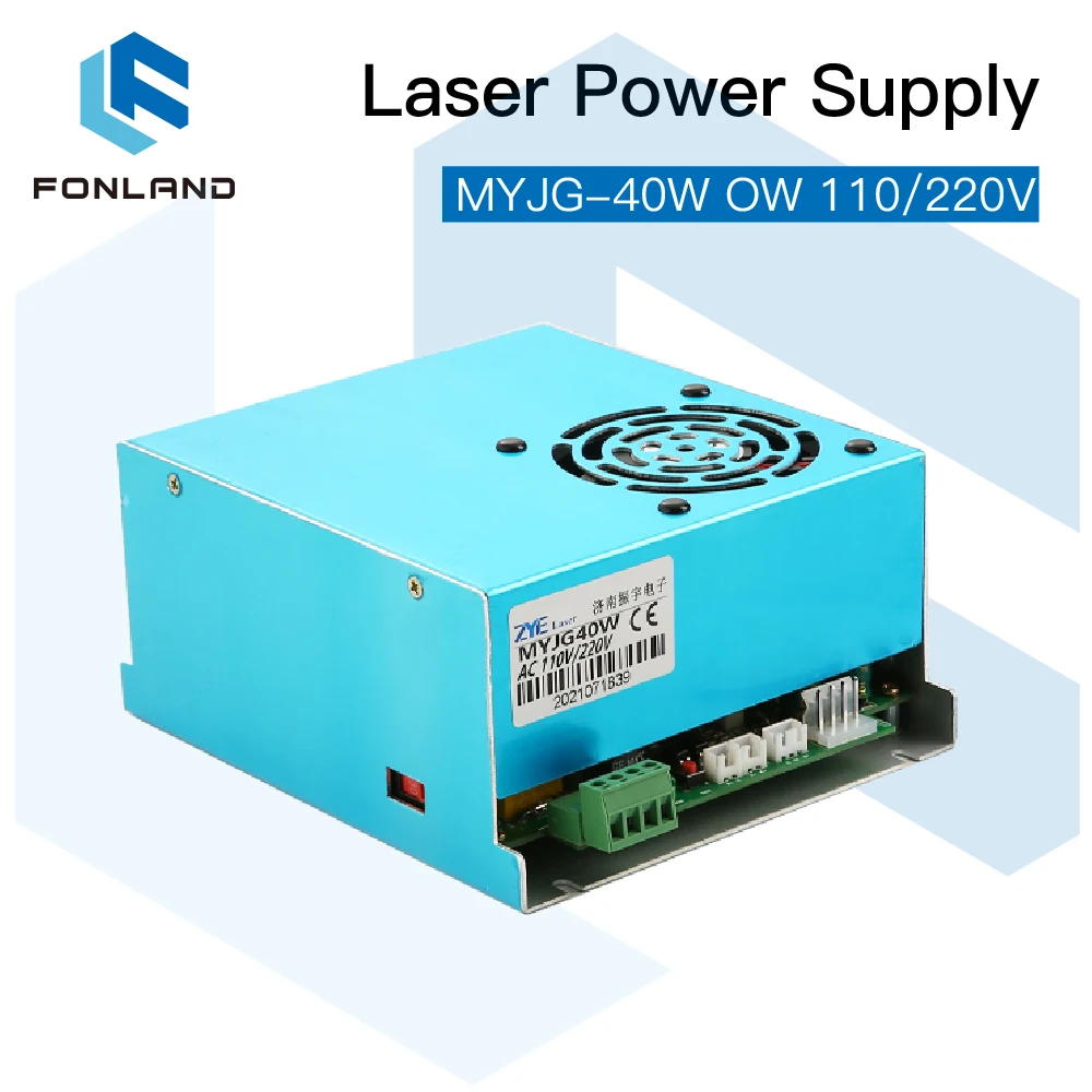 FONLAND 40W CO2 Laser Power Supply MYJG-40W OW 110V/220V for Laser Tube Engraving Cutting Machine