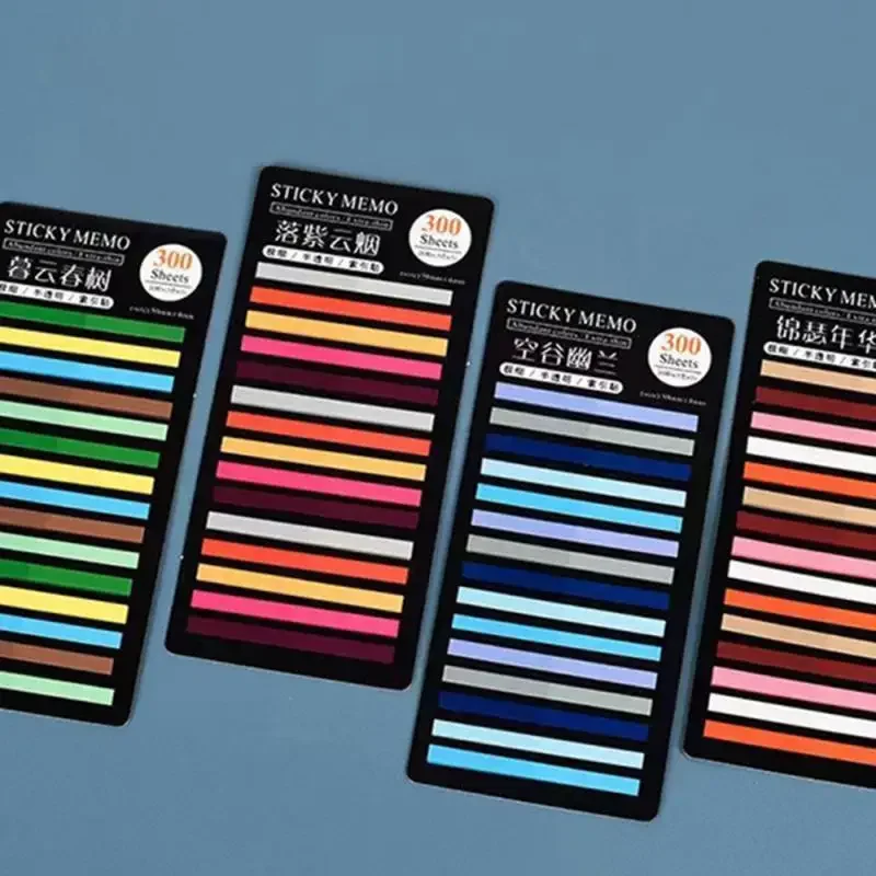 300 листов радужных длинных индексных наклеек флуоресцентные водонепроницаемые