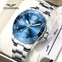 guanqin business sports diving mechanical automatic watch japan nh35a mens watch stainless steel sapphire calendar luminous