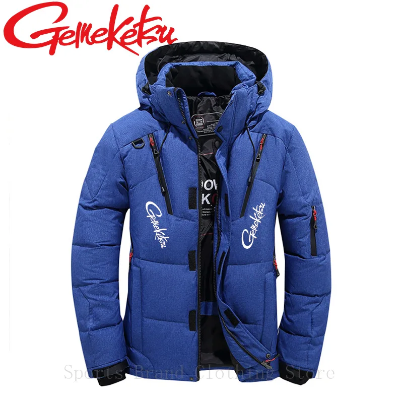 Новый Зимний толстый и теплый мужской пуховик со съемной шапкой куртка из белого