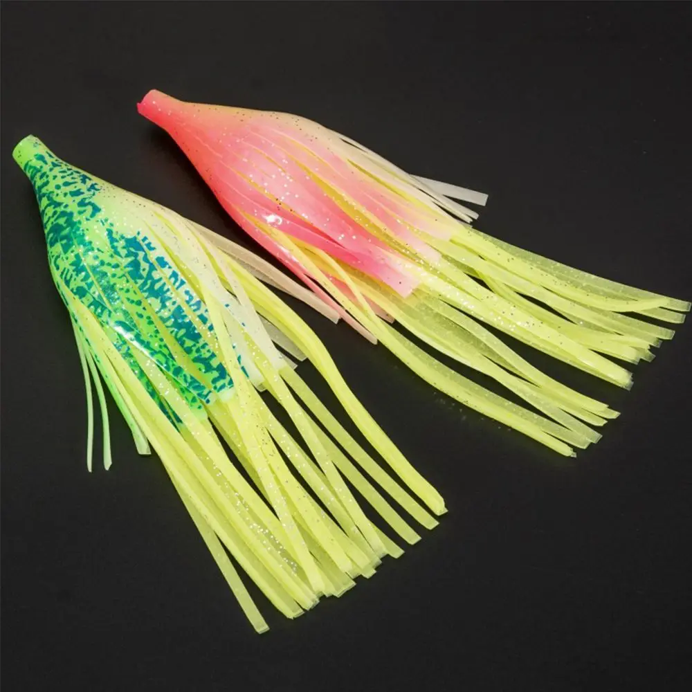 

luminous Artificial Portable Swim Saltwater Octopus Bait Fishing Tackle Soft Silicone Squid Skirt Lure