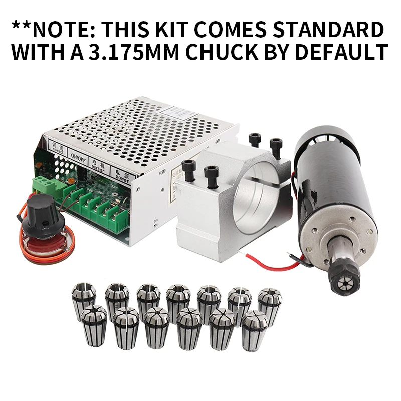 Двигатель шпинделя с воздушным охлаждением 500 Вт 100 В + WK611 регулятор скорости