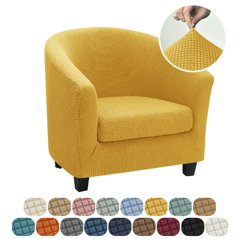 Polar Fleece Tub Chair Cover Elastic Armchair Covers With Seat Cushion Coffee Bar Single Sofa Slipcovers for Living Room |