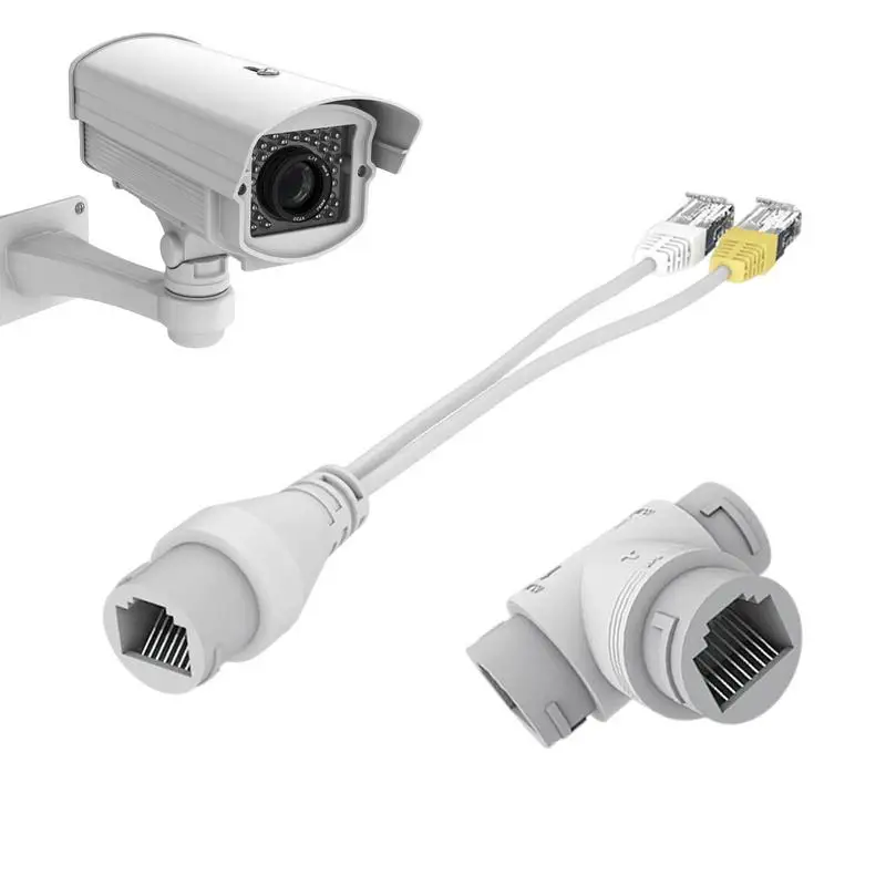 

POE Splitter Adapter POE Splitter Cable With RJ45 Injector 2 In 1 Power Over Ethernet Splitter With RJ45 Connector For 2 Network