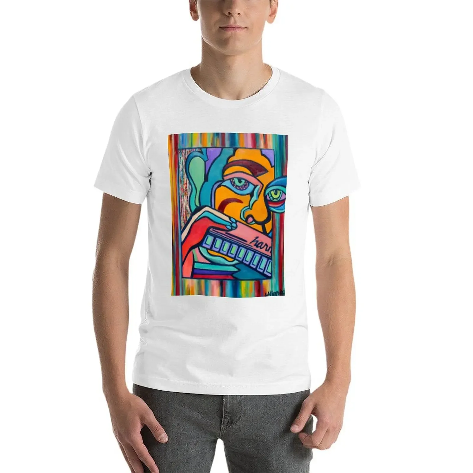 Футболка с изображением губной гармоники аниме летние топы винтажная одежда