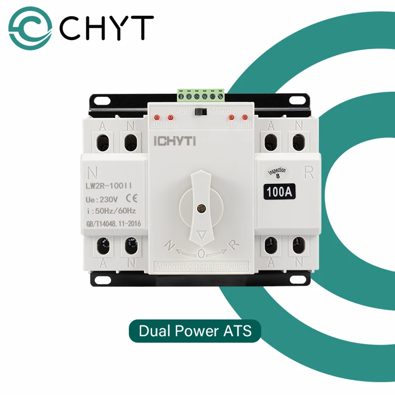 

CHYT ATS Dual Power AutomaticTransfer Switch 2P 4P 100A 230V 400V For Generator