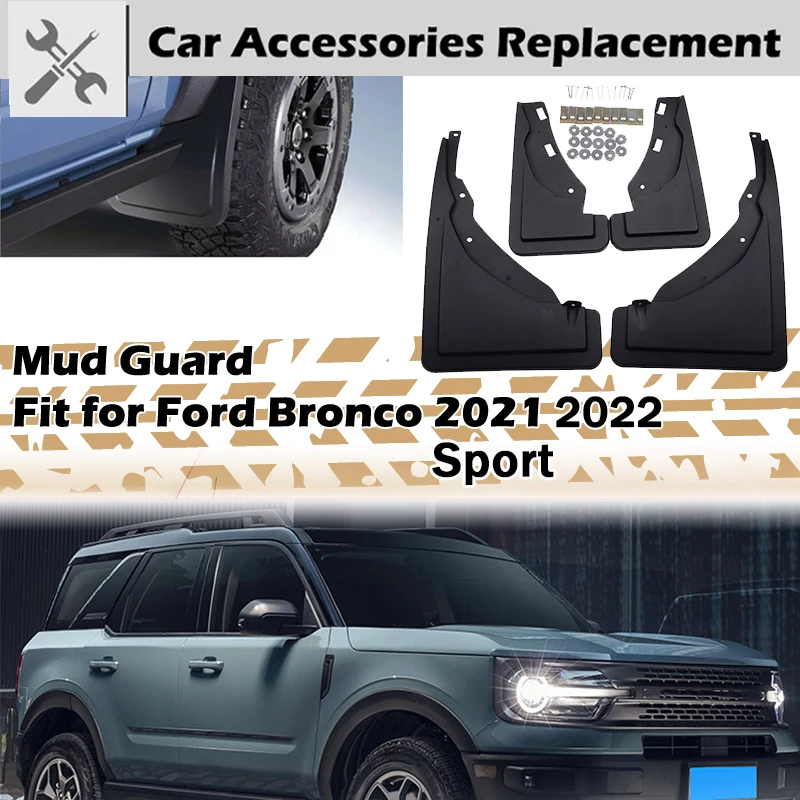 

Rhyming Replacement Fit For Ford Bronco 2021 2022 Sport Mudflap Splash Proof Mud Guard Car Body Fender Protector Car Accessories