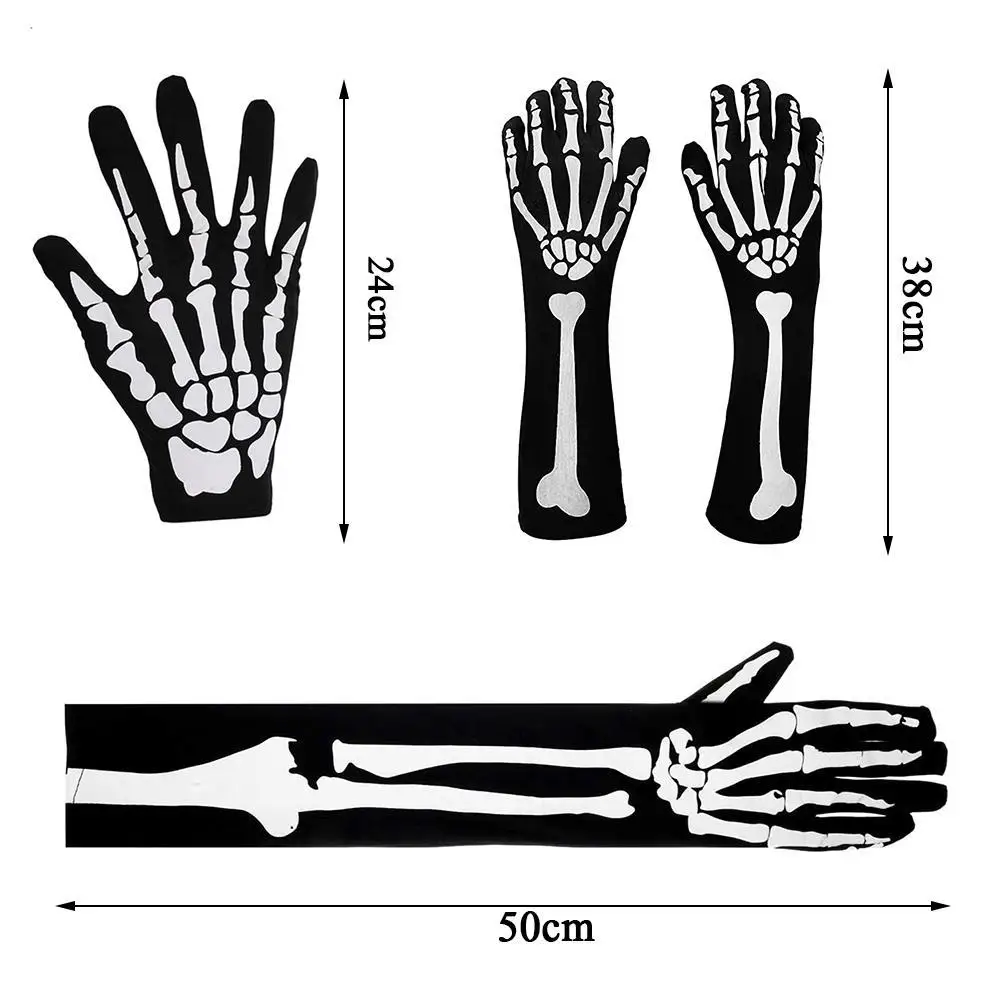 Хэллоуин скелет перчатки костюм жуткий Мрачный Жнец Маска Косплей страх