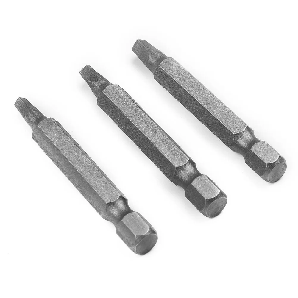 

3Pcs 50mm 1/4 Inch S2 With Sandblasting Surface Square Head Electric Screwdriver Head Screw Driver Bits Set Screwdriver Bit
