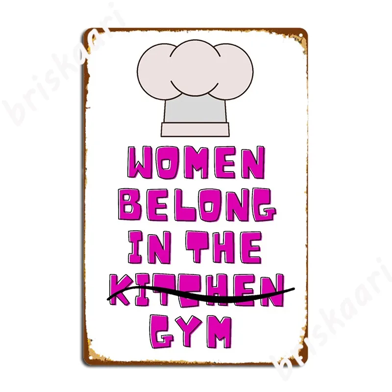 

Женское место в тренажерном зале, а не в кухне, металлический знак, настенный классический настенный постер для паба, жестяной плакат