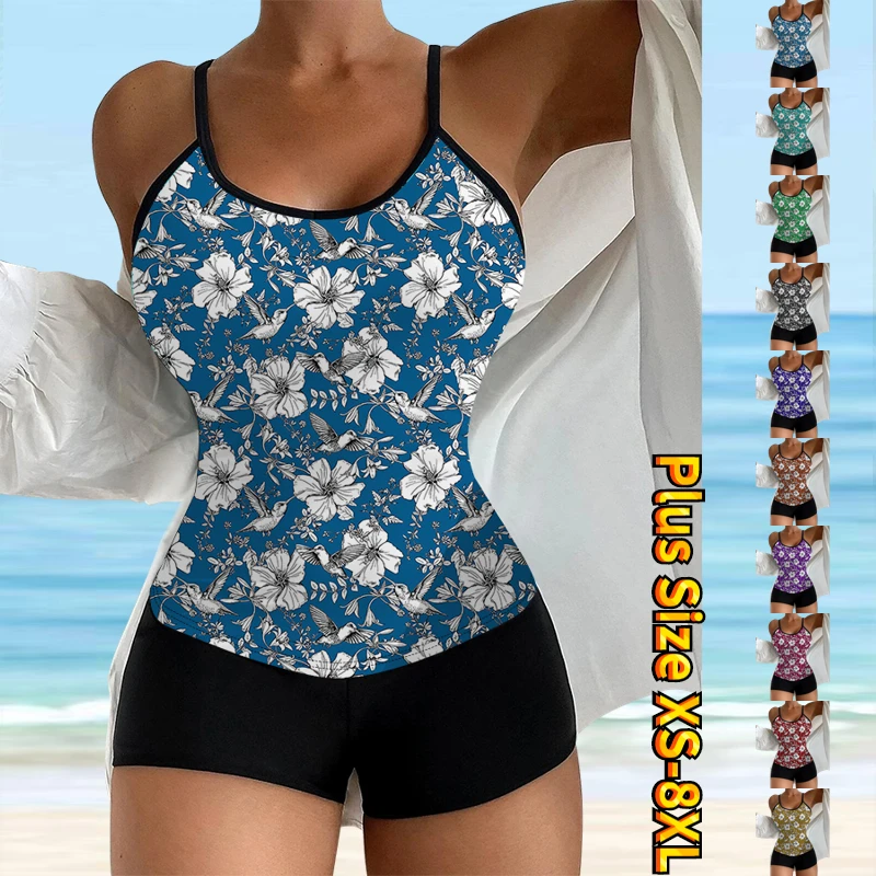 

2023 New Summer Ladies Sexy Tankini Women's High Waist Swimsuit Two Piece Swimsuit High Waist New Design Printing Beachwear