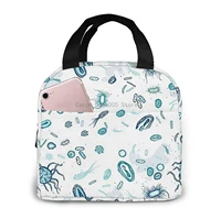 unisex microbiology portable lunch bag insulated cooler thermal reusable bag lunch box handbag for travel picnic work