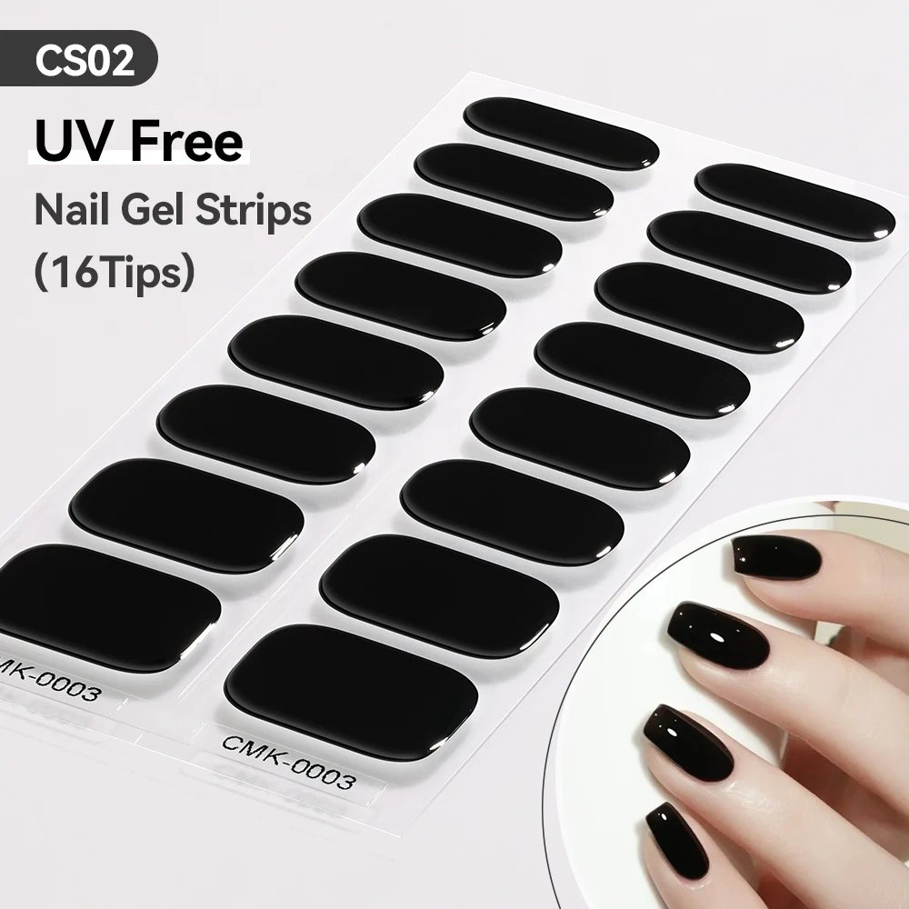 16Tips Cherries Red UV Free Гелевые полоски для ногтей без необходимости УФ-лампа вывернутые