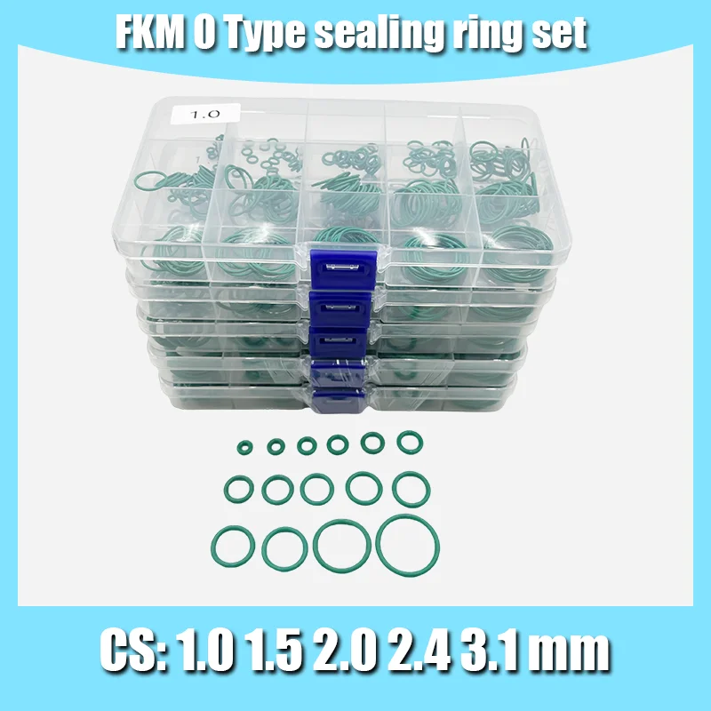 

250-100Pcs FKM O Ring CS 1~3.1mm OD 4 ~ 32mm Sealing Gasket Insulation Oil High Temperature Resistance Fluorine Rubber O Ring