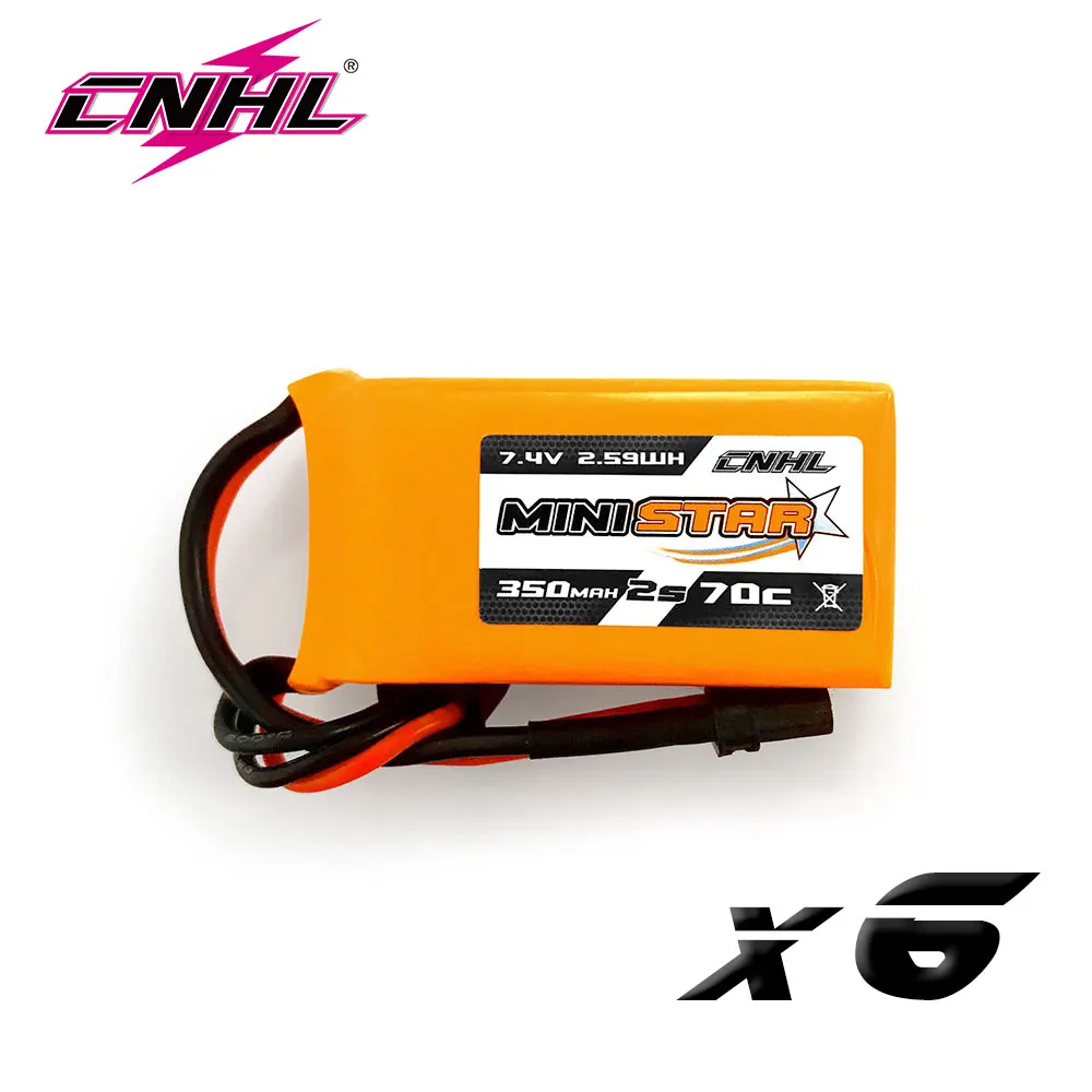 6 шт. CNHL Lipo 2S 7,4 В Аккумулятор 350 мАч 70C системная серия XT30 для RC CineBee Cine Whoop Beta FPV Квадрокоптер зубочистка Дрон