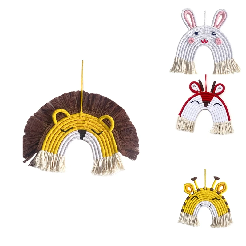 Радужная Стена ткань радуга Настенная подвеска ручная работа олень/лев