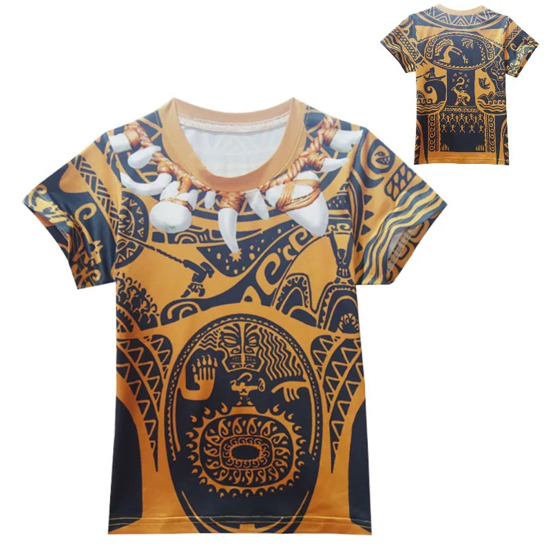 Детский купальник с коротким рукавом Моана косплей купальный костюм Maui шорты