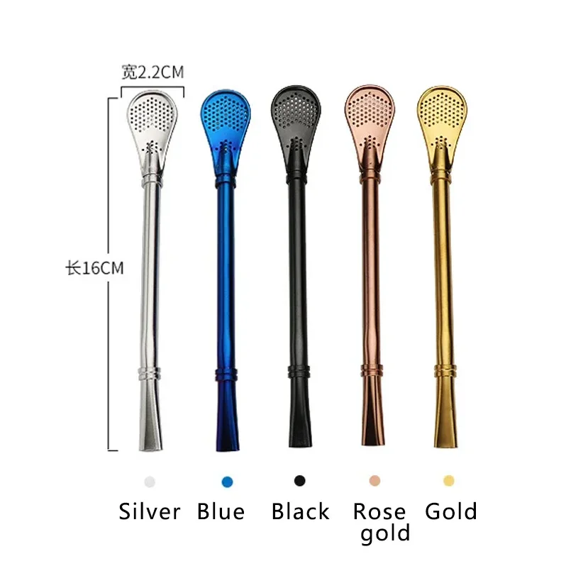 Красочные соломинки для чая из нержавеющей стали 304 ложка Yerba Mate фильтр