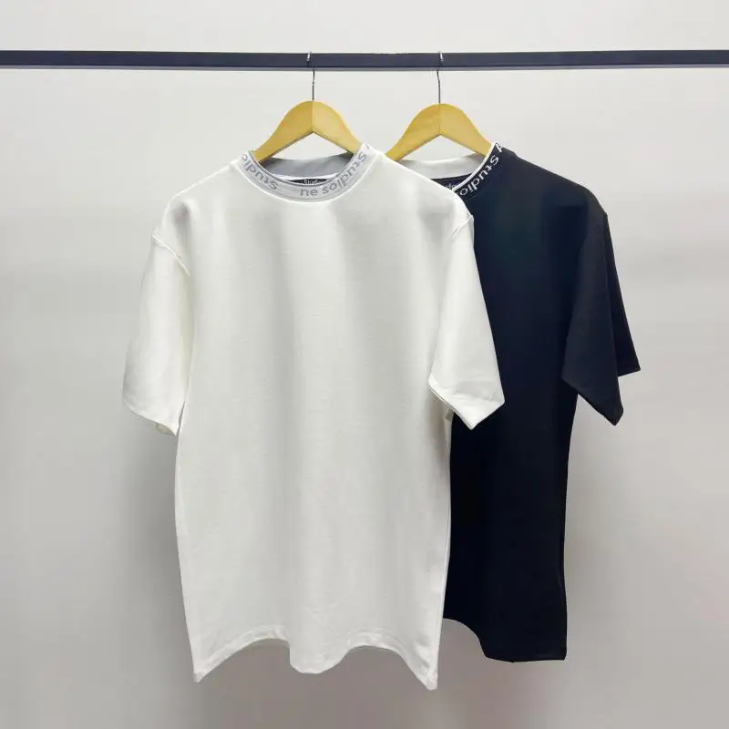 

New Acne Studios Spring Summer Round O Neck Cotton Loose Print Short Sleeve T-shirt for Men Women Couple Tide Brand Casual Tee