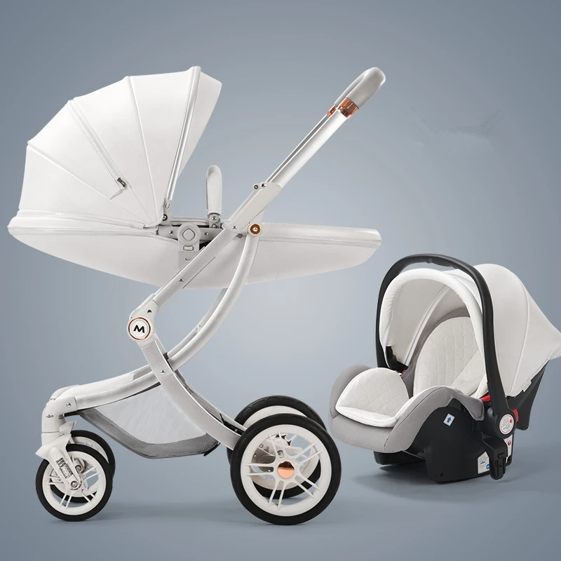 Lightweight Stroller High Landscape Baby Stroller 3 in 1 Portable Reversible Stroller 3 in 1 Travel Pram Baby Pushchair enlarge