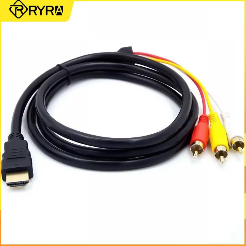 

RYRA HDMI to 3 RCA Audio Video Cable Converter Composite to HDMI Adapter Support 480P/720P/1080P Suitable for HD Player to TV