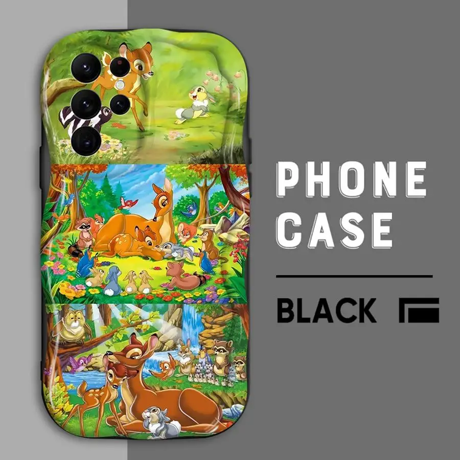 Чехол с кремовой текстурой для Samsung Galaxy S24 Ultra S23 S25 Plus S22 S21 FE S20 S24+ Funda Phone Cover Bambi Thumper