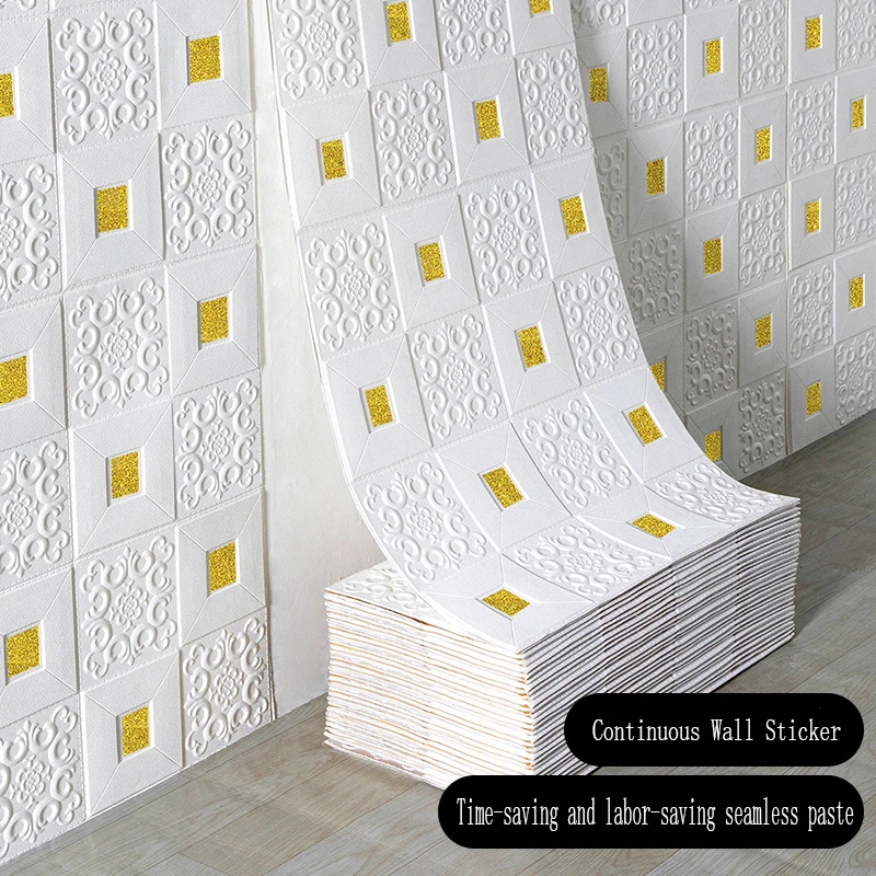 

3D Self-adhesive Wallpaper Continuous Waterproof Brick Wall Stickers Living Room Bedroom Children's Room Home Decoration 70cm*1m